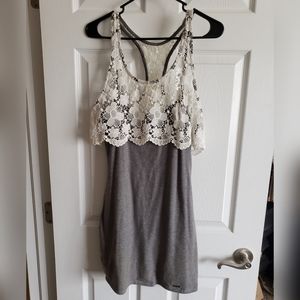 Tank top dress with lace top detail M